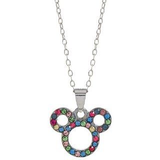 Rhinestone Mouse Head Outline Alloy Pendant Necklace