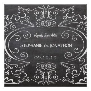 Chalkboard Happily Ever After  Wedding Poster