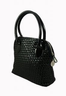 'lulu' weaved leather and patent bag by latimer