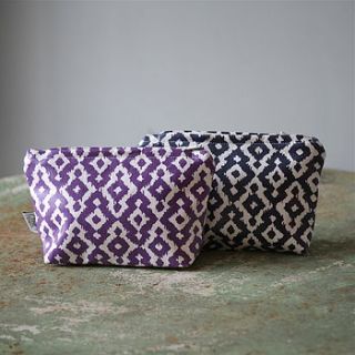 navy aztec make up bag by the shed inc