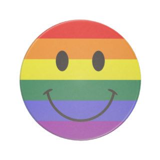 Rainbow Smiley Face Beverage Coaster