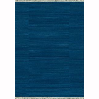 Alexander Home Hand woven Fleur Wool Rug (79 X 99) Blue Size 79 x 99