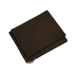 Piel Small Leather Goods Bi Fold Money Clip with ID Window in