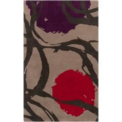 Harlequin Hand tufted Tan Opaque Floral Wool Rug (5 X 8)