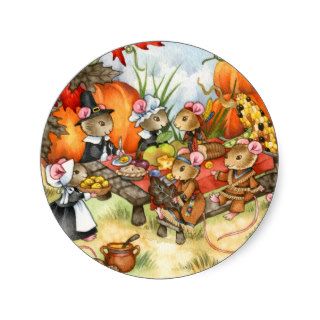 Thanksgiving Mice   Cute Stickers