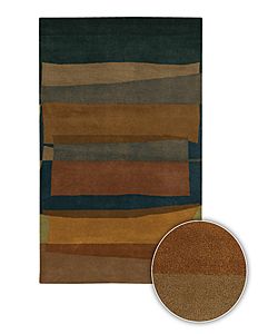 Dark Abstract Hand tufted Mandara Contemporary Wool Rug (5 X 76)