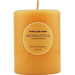 Sweet Orange And Myrrh Essential Blend 3x4 inch Pillar Candle