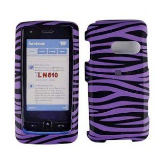 LG LN510 Rumor Touch Cell Phone Purple Zebra Print Design Protective Case Faceplate Cover 