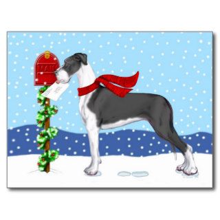 Great Dane Christmas Mail Mantle UC Post Cards