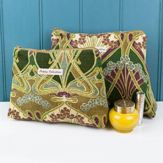 washbag and cosmetic bag set liberty olive by poppy valentine