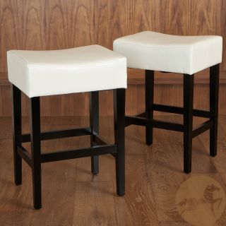 Christopher Knight Home Lopez Backless Ivory Leather Counterstools (set Of 2)