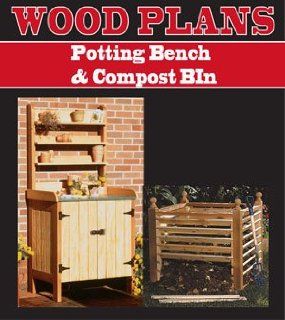 POTTING BENCH & COMPOST BIN WOODWORKING PAPER PLAN PW10013   Outdoor Furniture Woodworking Project Plans  