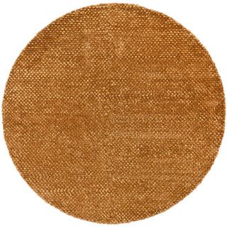 Handwoven Brown Mandara New Zealand Wool Rug (79 Round)