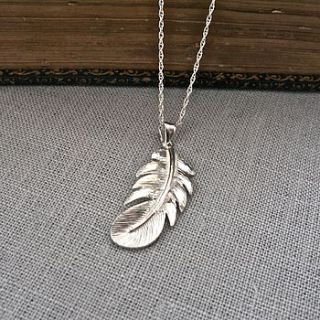 silver feather necklace by gama