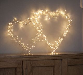 fairy light heart wreath by the lovely light company