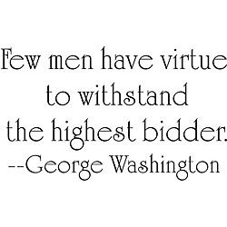 George Washington Virtue Vinyl Wall Art Quote