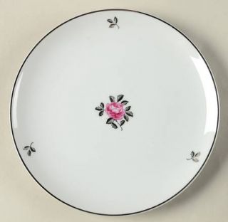 Fukagawa Silver Rose Bread & Butter Plate, Fine China Dinnerware   Pink Rose, Si