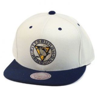 Pittsburgh Penguins NHL Vintage Cream Top with Dark Neutrals Velcro Adjustable Hat Clothing