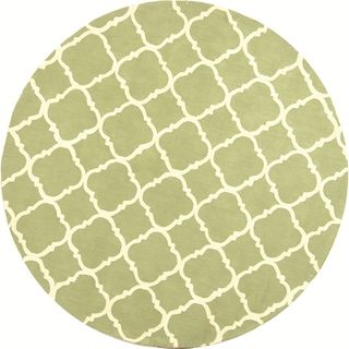 Safavieh Hand hooked Newport Green/ Ivory Cotton Rug (6 X 6 Round)