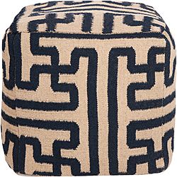 Decorative Argyle Blue Pouf