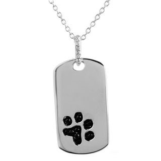 ASPCA Tender Voices Silver 1/10ct TDW Diamond Dog Tag Necklace (I J, I2 I3) Diamond Necklaces