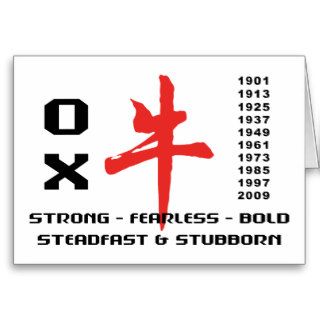Years of The Ox Gifts Cards
