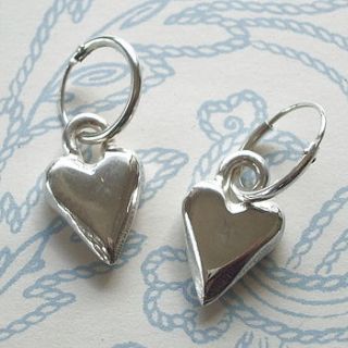 solid silver heart earrings by cathy newell price jewellery