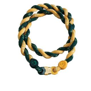 Phiten Custom Tornado Necklace   Gold with Forest Green 22" Finished Length Jewelry Products Jewelry