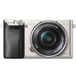 Sony Alpha a6000 24.3MP Silver Interchangeable Lens Camera w/ 16 50mm Power Zoom