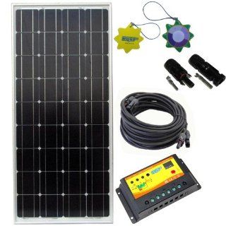 HQRP Solar Charging Kit (85W Mono crystalline Solar Panel 85 Watt Power, 10A Solar Charge Controller / Regulator 12V / 24V, Pair 25ft (7.62m) 1x4mm² Solar Cables w/ MC4 Connectors, Pair MC4 Solar Panel Connector (M&F)) + HQRP UV Meter  Solar Kit 