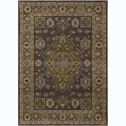 Hand tufted Bajrang Oriental Grey Wool Rug (9 X 13)