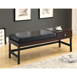 Dark Brown Leather look / Cappuccino Bench