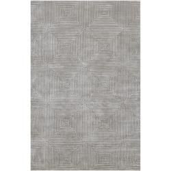 Candice Olson Hand knotted Gray Apeiro Geometric Wool Rug (4 X 6)