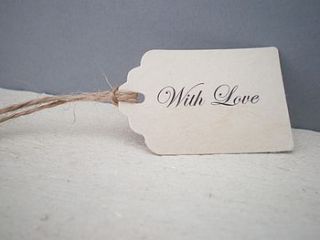 vintage style 'with love' favour tags by edgeinspired