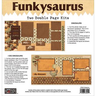 Funkysaurus Double Page Kit 12x12 dinosaurs   I Dig Dinosaurs