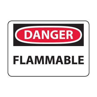 Osha Compliance Danger Sign   Danger (Flammable)   Self Stick Vinyl