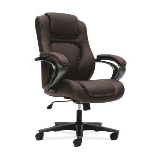 Basyx By Hon Brown Managerial Mid back Office Chair With Loop Arms