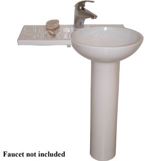 Barclay Gina 30.12 in H White Fire Clay Complete Pedestal Sink