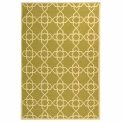 Safavieh Hand woven Transitional Moroccan Dhurrie Green/ Ivory Wool Rug (3 X 5)