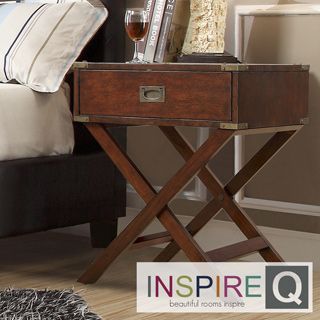 Inspire Q Inspire Q Kenton Espresso X Base Wood Accent Table Brown Size 1 drawer