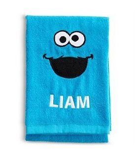 Personalized Sesame Street Blue Bath Towel   Cookie Monster  