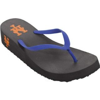 Reebok Women's MLB Sun Shyne Sailor Sandals,Black/Blue (Mets),11 M Shoes