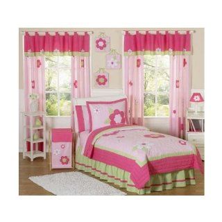 Sweet Jojo Designs Pink and Green Flower Collection Children's Bedding   4 Piece Twin Set Electronics