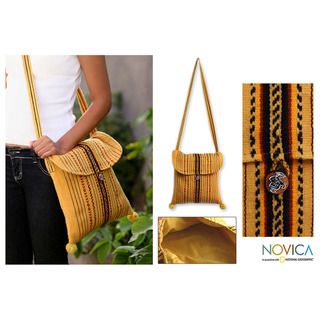 Acrylic 'Sun Feast' Shoulder Bag 'Sun Feast' (Peru) Novica Shoulder Bags