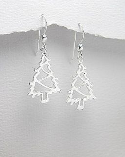 sterling silver christmas tree earrings by lovethelinks