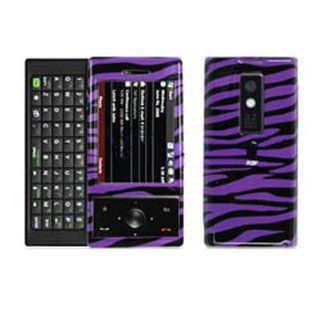 Hard Plastic Snap on Cover Fits HTC Touch Pro (CDMA) XV6850 Purple/Black Zebra (Rubberized) Verizon Cell Phones & Accessories