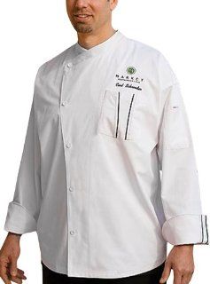 Chef Works SILS WET Amalfi Signature Series Long Sleeve Chef Coat, White with Black Piping, XL