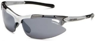 TIFOSI Pave Series Sunglasses, Gunmetal Frame, Smoke / AC Red / Clear Lens (T I426) Clothing