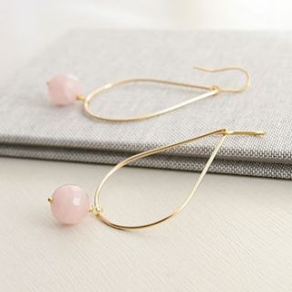 large two way rose quartz drop earrings by myhartbeading