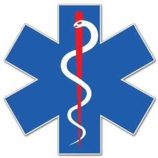 Medical Alert Symbol EMS EMT medics sticker 4 x 5 on PopScreen